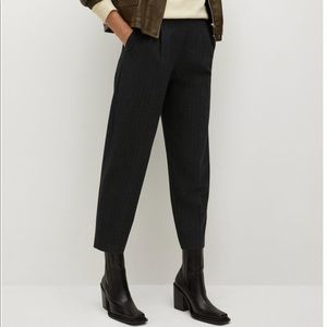 MANGO pleat texture pants in grey